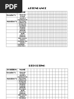 Attendance: Position Name Leader's