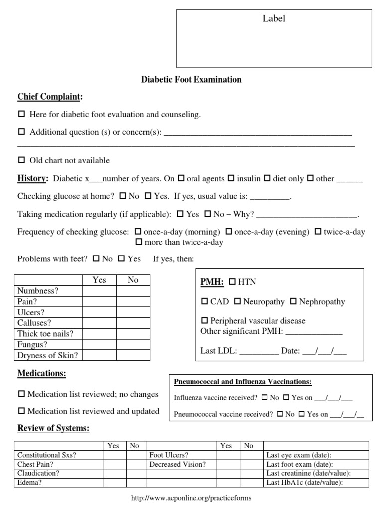 DM Diabetic Foot Exam PDF Diabetes Medical Specialties