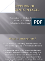 Encryption of Documents in Excel