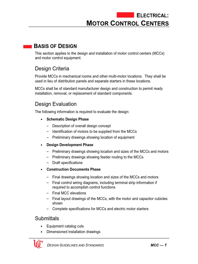 Motor Control Centers PDF Electric Motor Switch