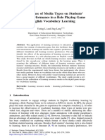 The in Fluence of Media Types On Students' Learning Performance in A Role Playing Game On English Vocabulary Learning