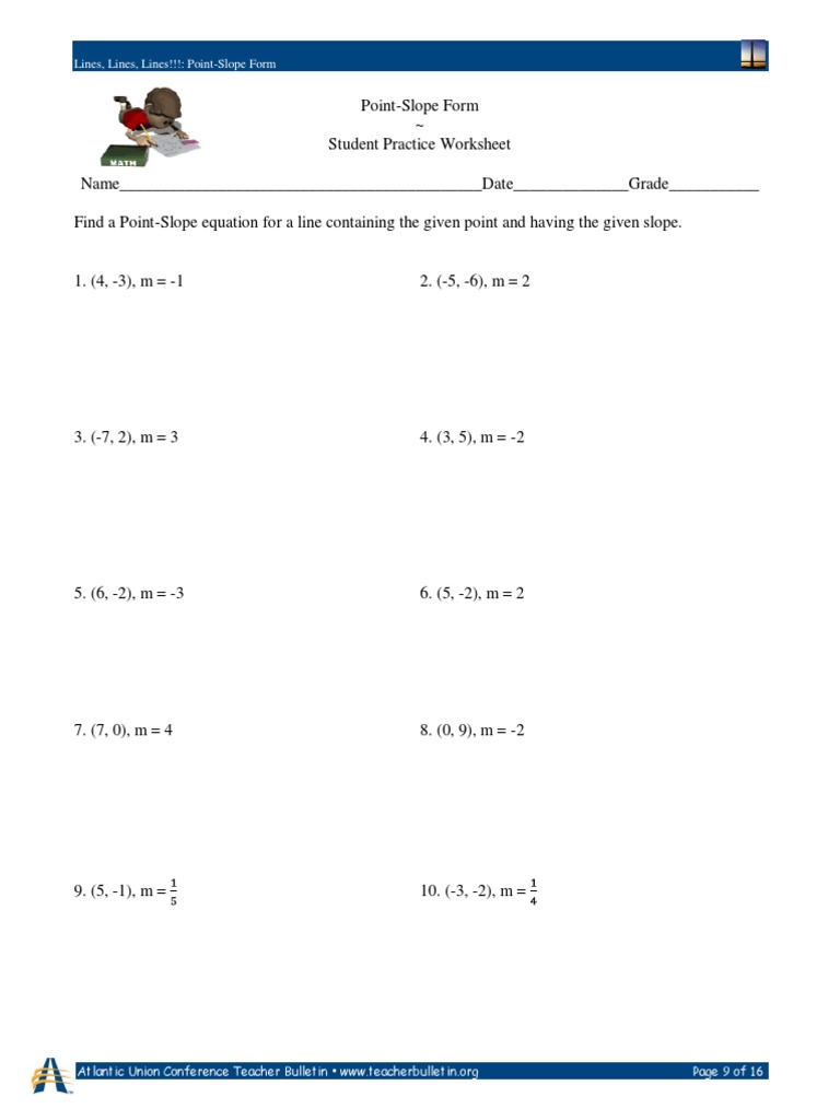 Day 24 - Point Slope Homework Complete  PDF  Mathematical Objects Regarding Point Slope Form Worksheet