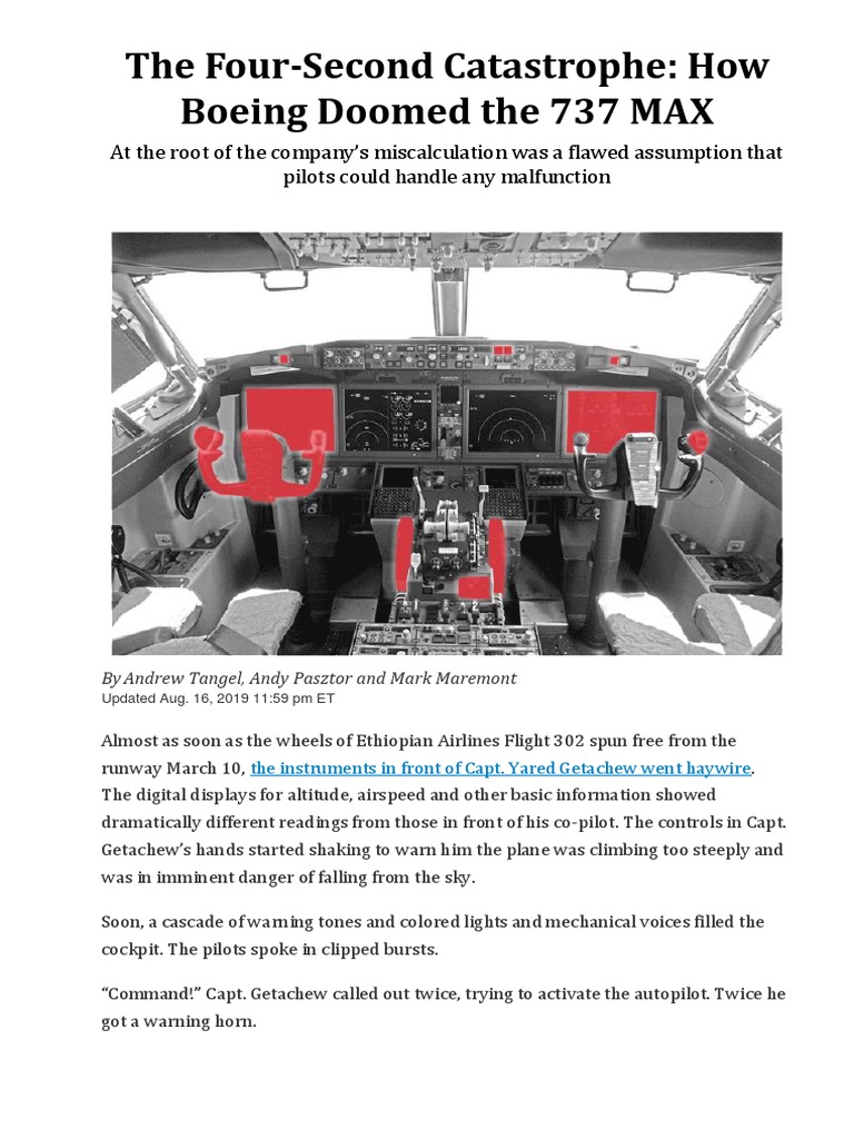 The FourSecond Catastrophe How Boeing Doomed The 737 MAX 16AUG