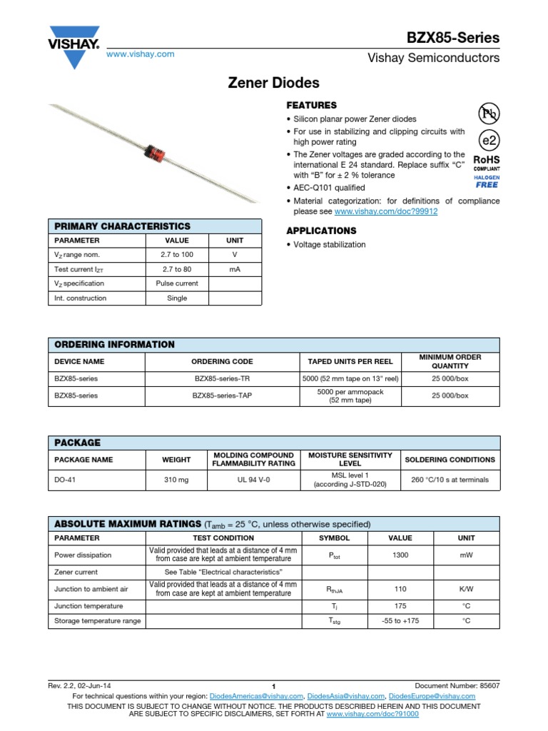BZX 85 | PDF | Diode | Disclaimer