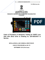 Code of Procedure of Ultrasonic Testing For WAP5 Loco Axle With Direct Drive To Drawing No. G34-300.00-81 in Service