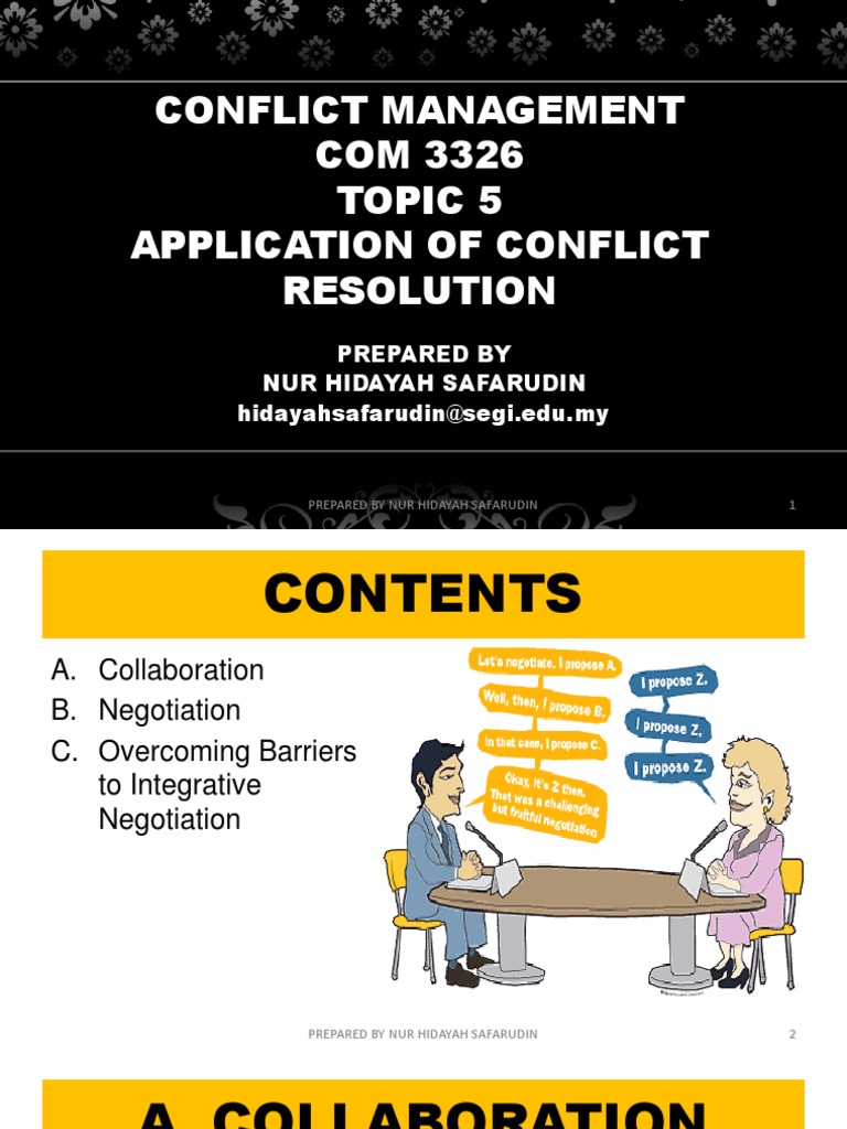 Conflict Management - Topic 5 | PDF | Bargaining | Negotiation
