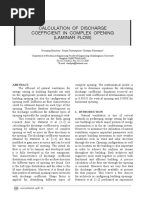 Calculation of Discharge Coefficient in Complex Opening (Laminar Flow)