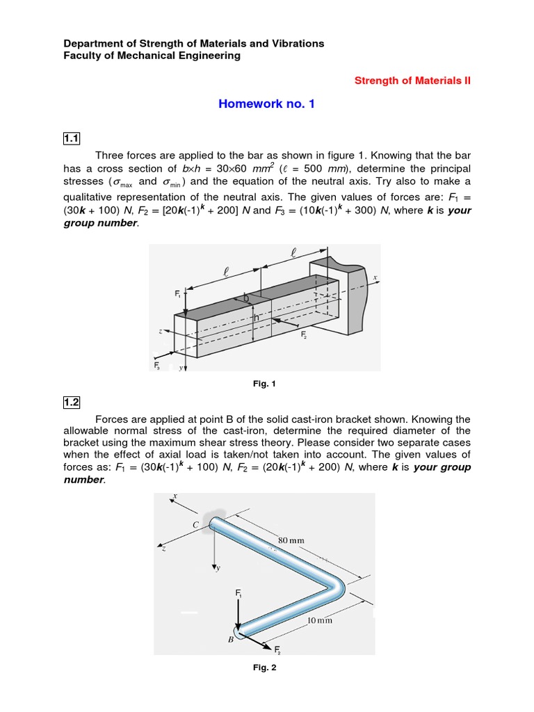 Strength of Materials II Homework 1 | PDF | Stress (Mechanics ...