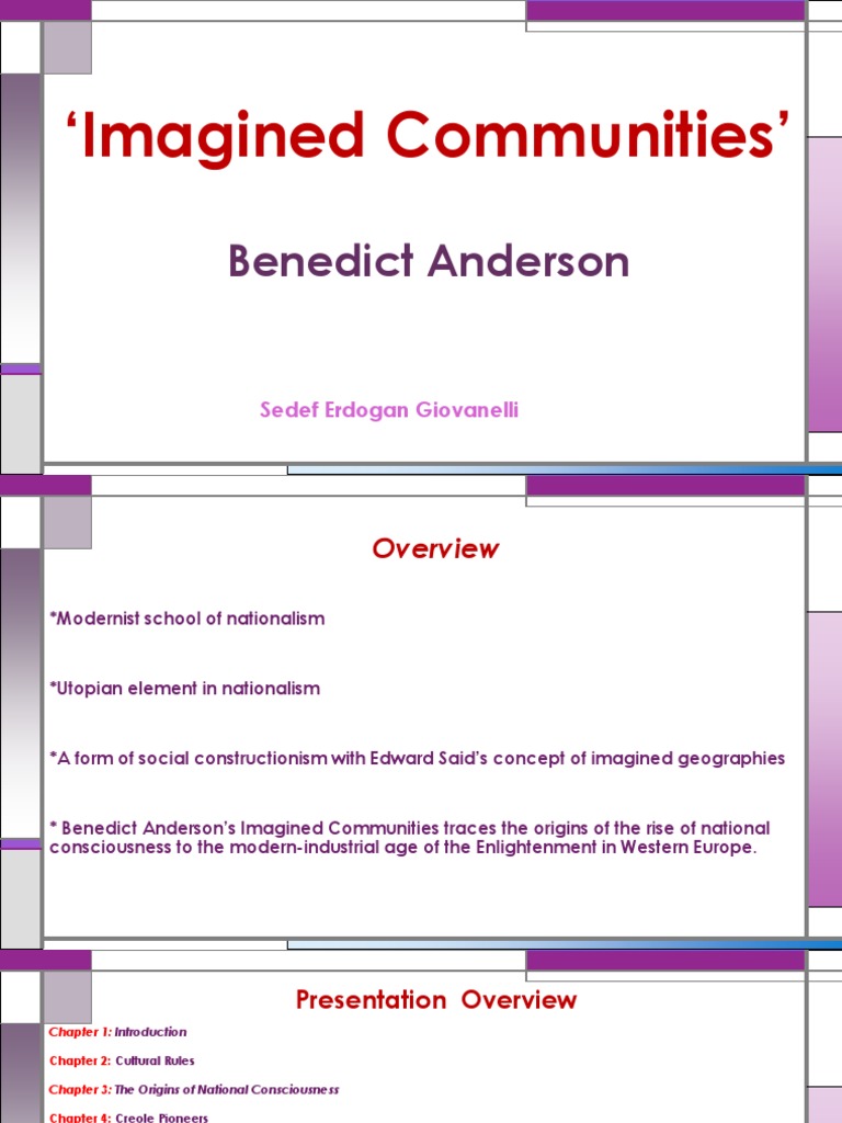 Benedict Anderson Imagined Communities