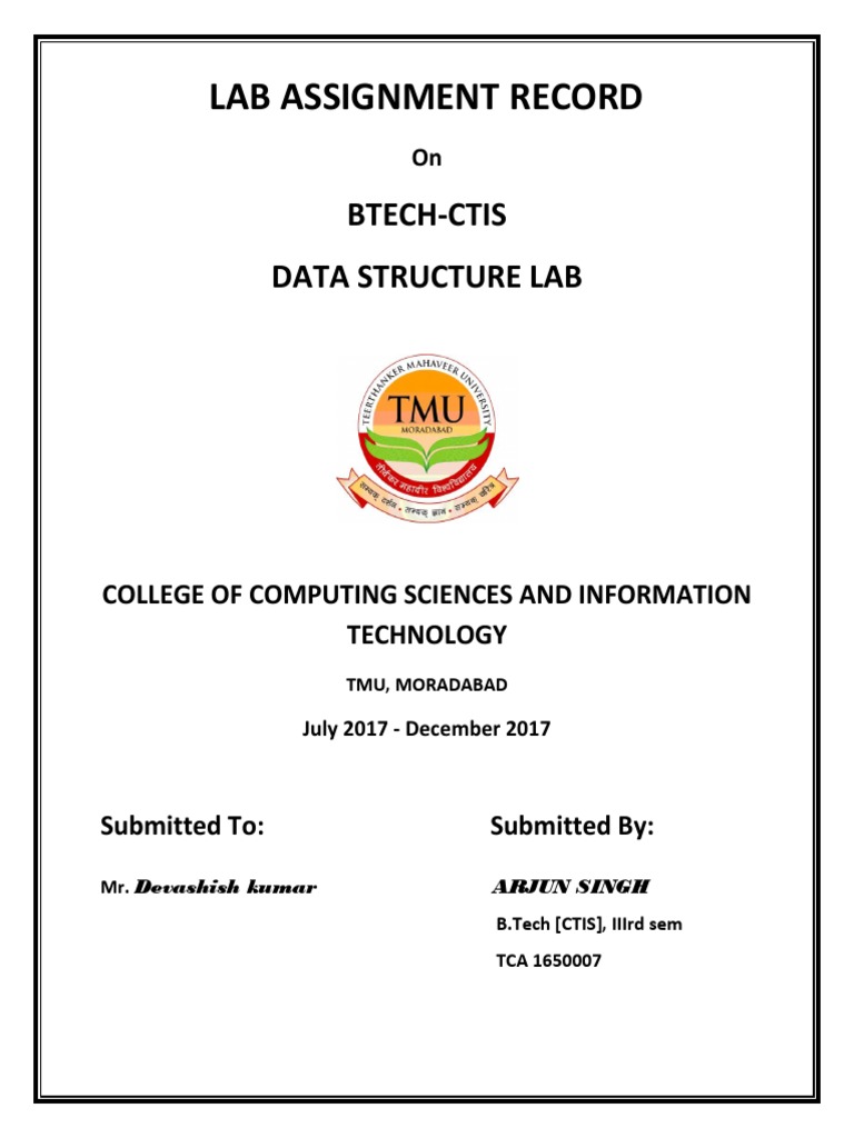 BTech CTIS Data Structure Lab Assignments | PDF | Array Data Structure ...