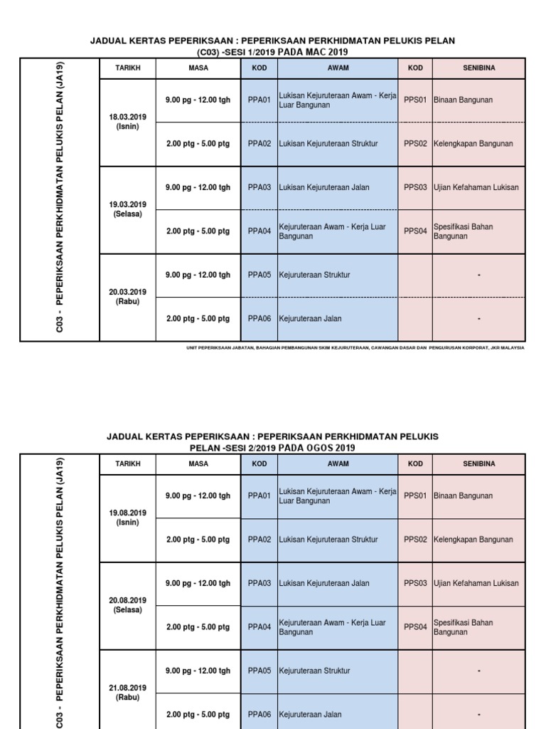 Jadual Exam Pp Pdf