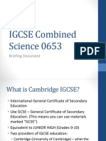 IGCSE Combined Science Briefing Document