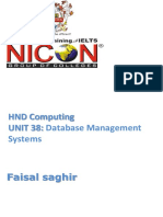 HND Computing UNIT 38: Database Management Systems