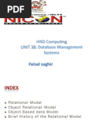 HND Computing UNIT 38: Database Management: Faisal Saghir