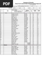 Department of Education School Form 8 Learner's Basic Health and Nutrition Report (SF8)