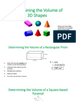 Determining The Volume of 3D Shapes