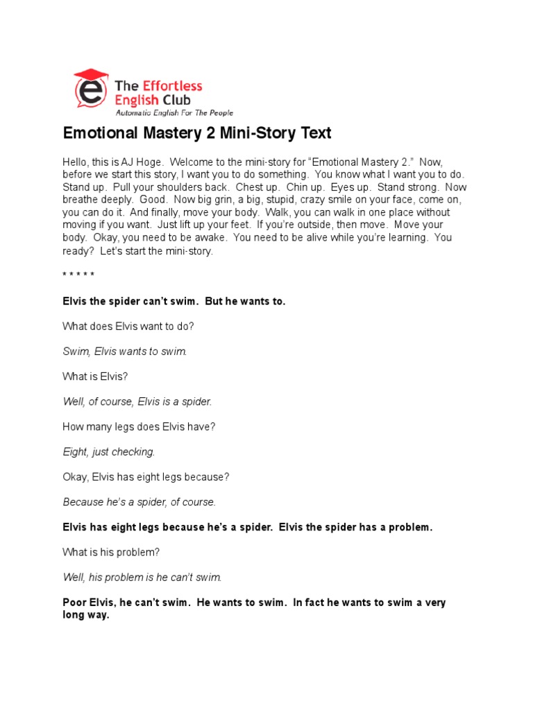 Elvis the Spider's Journey to Success | PDF | Language Arts ...