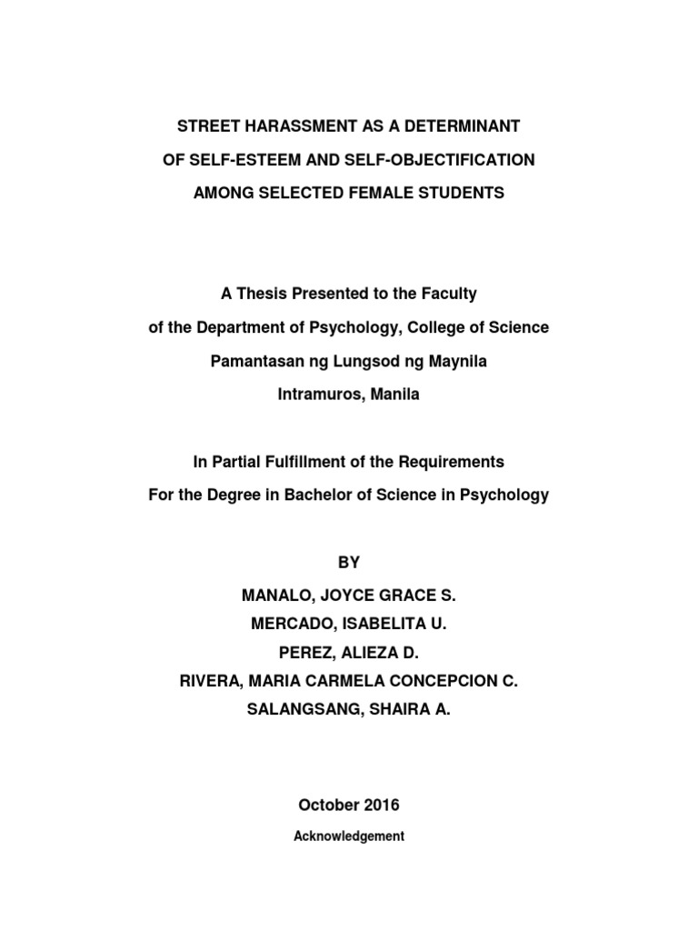 Street harassment dissertation picture