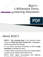 Byju's - Latest Billionaire Entry Engineering Education