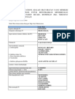 High Alert Medications Dan Tabel