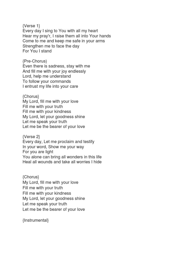 Let Me Be The Bearer Of Your Love Lyrics