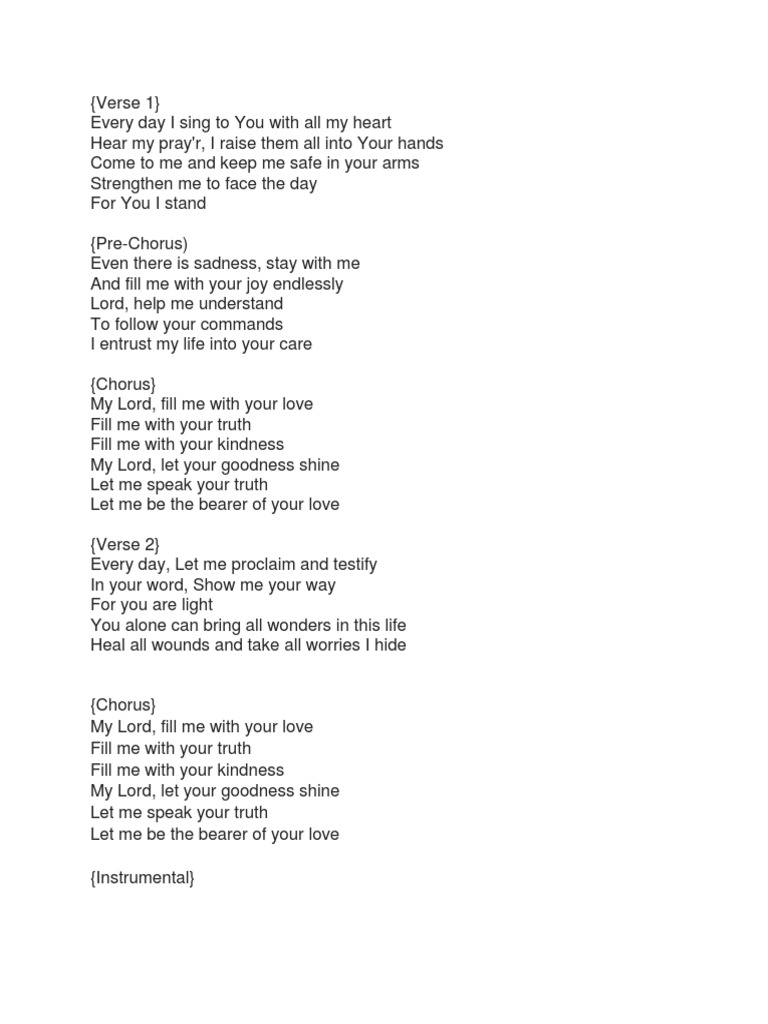 Let Me Be The Bearer of Your Love Lyrics | PDF