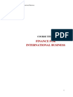 Finance For International Business
