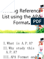 Writing Reference List Using The APA Format