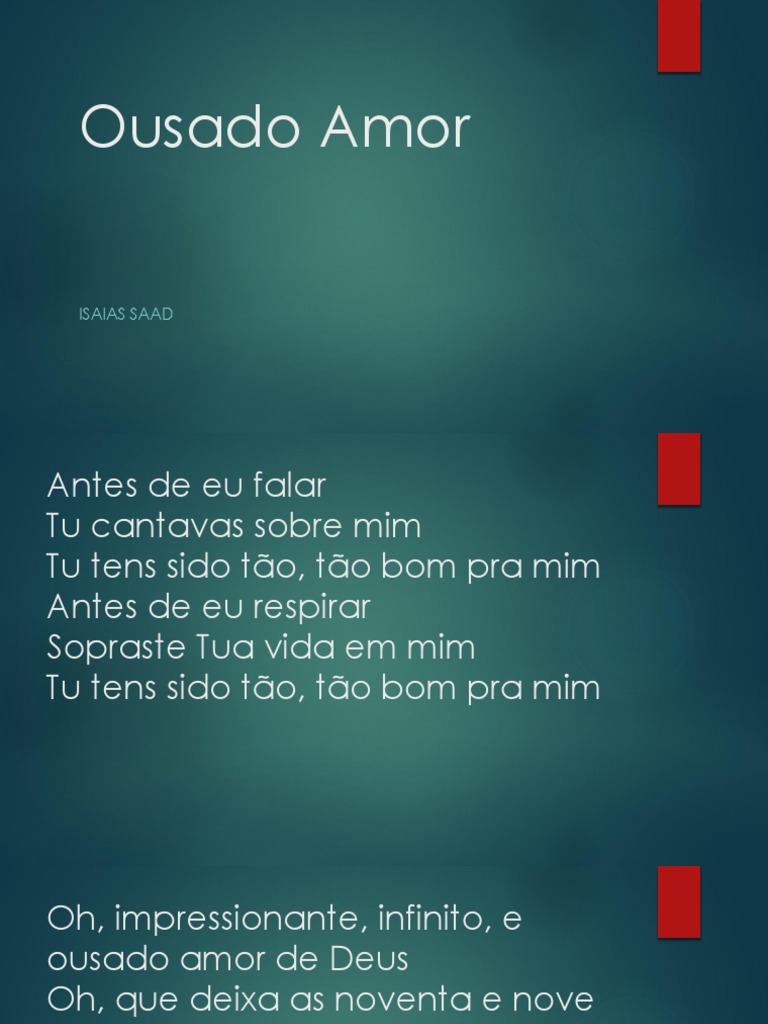 Cifra - Isaías Saad - Ousado Amor, PDF