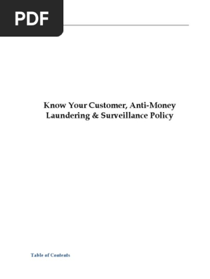 Anti Money Laundering Policy