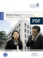 MSQE Program: With Tracks in Economics, Finance, and Marketing