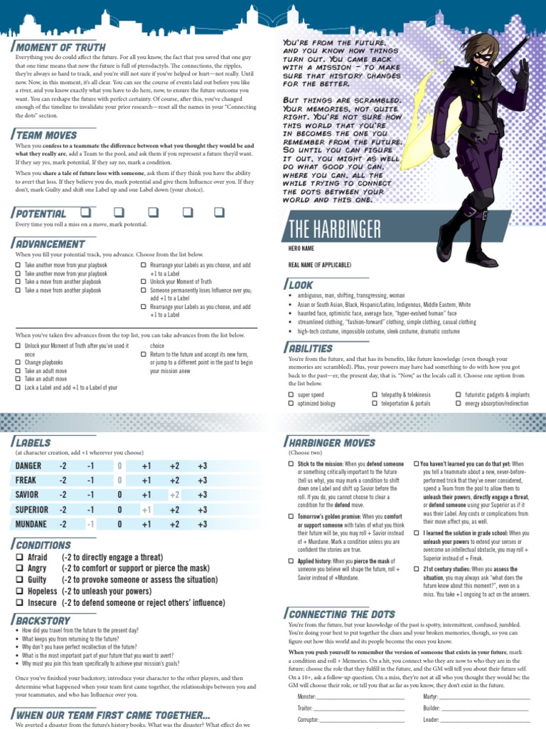 Harbinger Playbook for Masks RPG | PDF | Memory