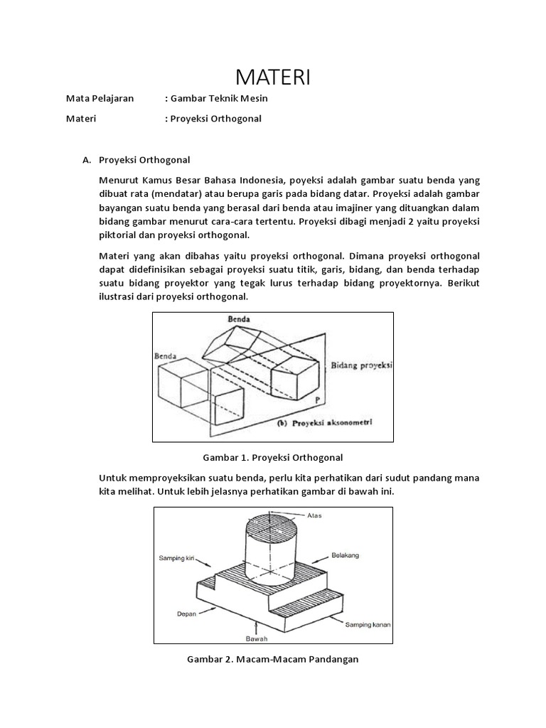 Proyeksi Orthogonal dalam Gambar Teknik | PDF | Teknologi & Rekayasa