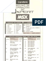 Resumo de Operações Do Expert MSX