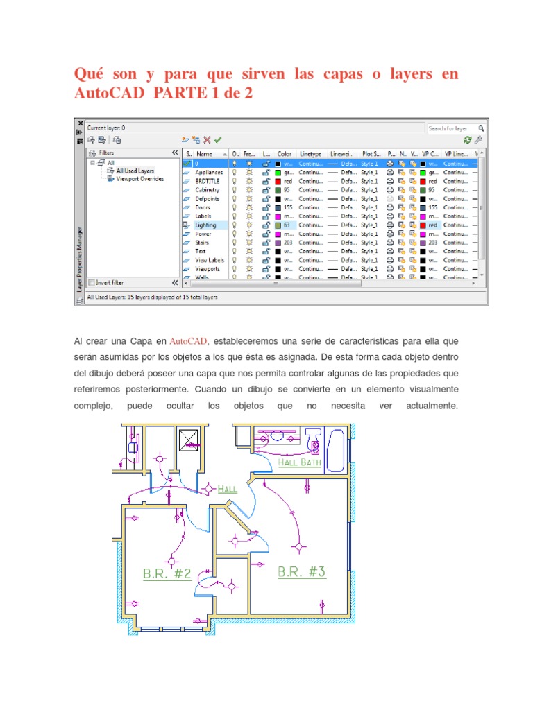 Qué Son y para Que Sirven Las Capas o Layers en AutoCAD PARTE 1 de 2 PDF