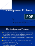 The Assignment Problem: Rajib Ghoshal