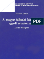 KERTESZ Gyula - A Magyar Idoszaki Kiadvanyok Egyedi Repertoriumai