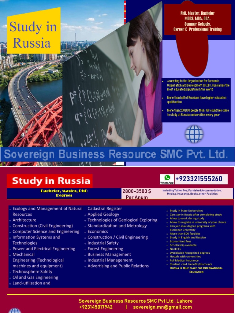 Study Opportunities for International Students in Russia | PDF ...