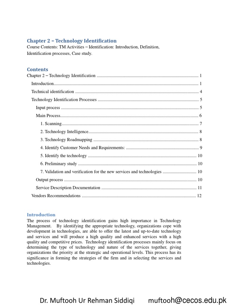 Technology Identification Processes | PDF | Marketing Research ...