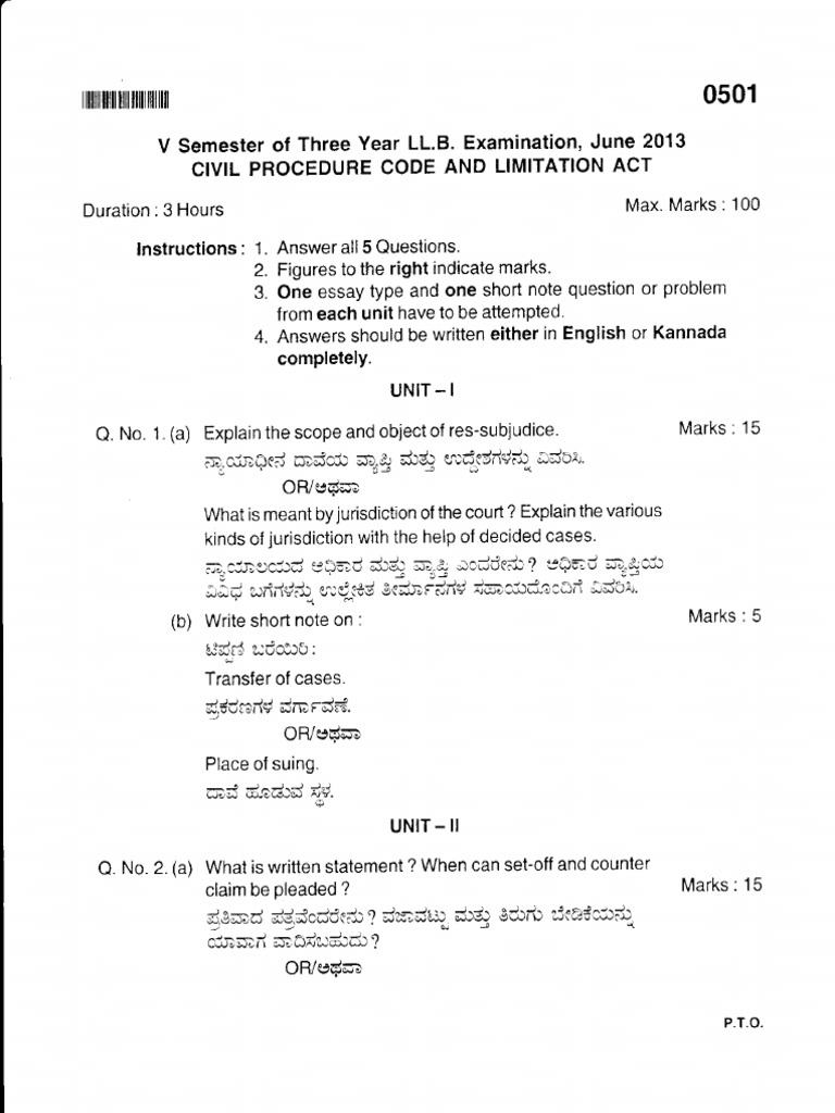 13.5 Civil Procedure Code and Limitation Act 13 5 | PDF