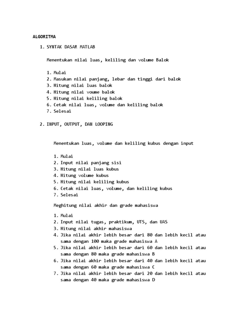 Algoritma Dan Flowchart | PDF