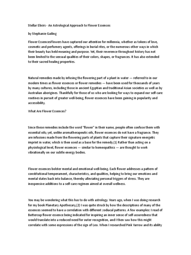 An Astrological Approach To Flower Essences PDF Bach Flower