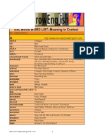 ESL Movie WORD LIST - Meaning in Context A