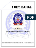 Lab Manual: Intelligent System Lab (Cse 308 F)