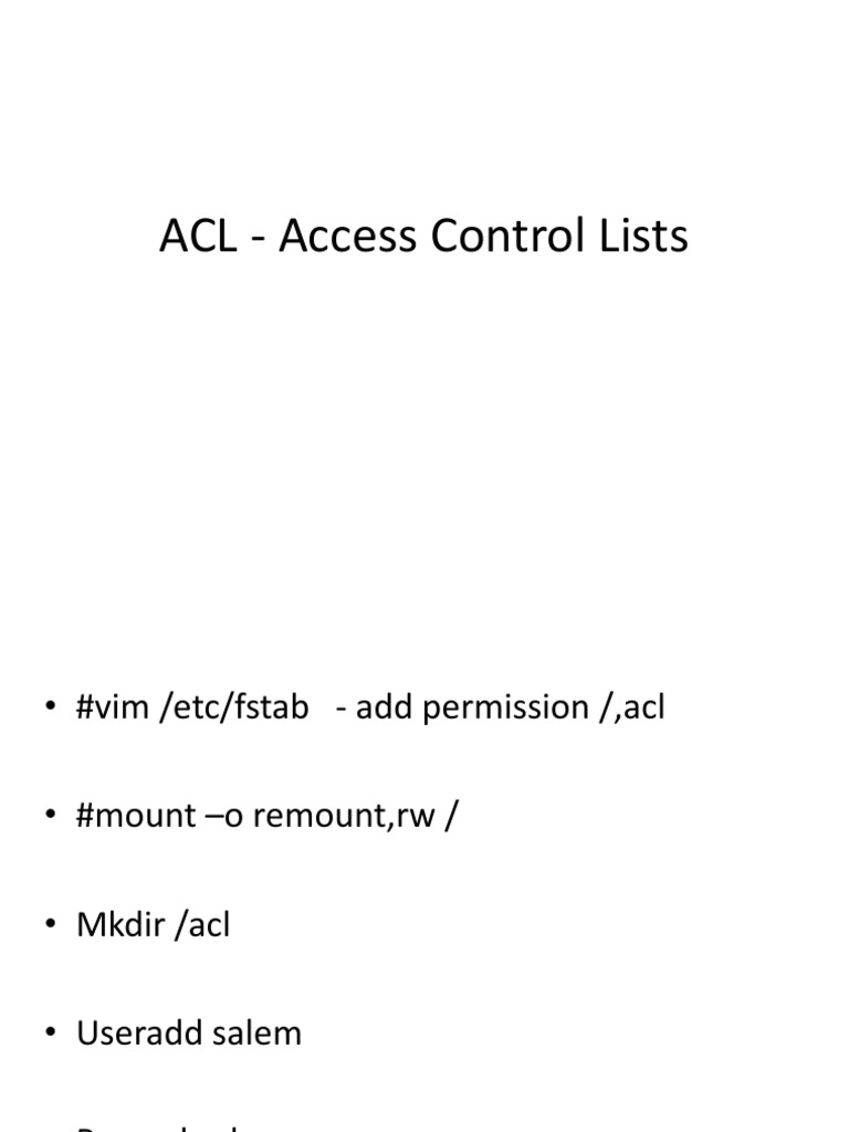 Access Control List | Download Free PDF | Operating System Families