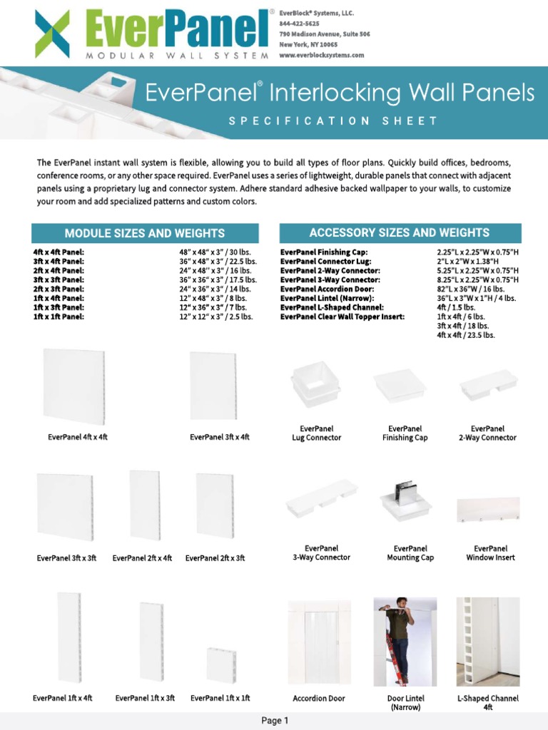 EverPanel - Modular Wall System - Specification Sheet | PDF | Nature ...