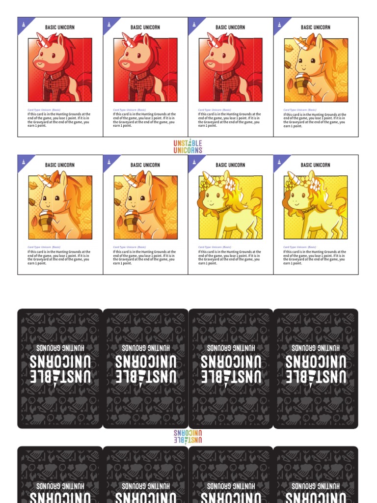 Basic Unicorn Card Effects and Gameplay Mechanics, PDF