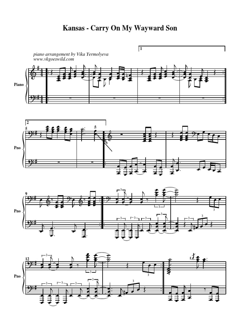 Kansas Carry On My Wayward Son PDF PDF