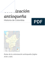 Colonización Antioqueña - Wikipedia, La Enciclopedia Libre PDF