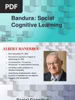 Bandura: Social Cognitive Learning: Cuntapay, Lois Bspt-Obc Reyes, Carlo Lunag, Airi Morales, Chershey